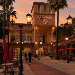 exterior view of building at dusk